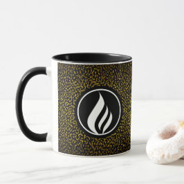 Caneca Pontos de ouro de logotipo personalizados elegante