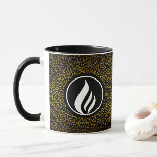Caneca Pontos de ouro de logotipo personalizados elegante