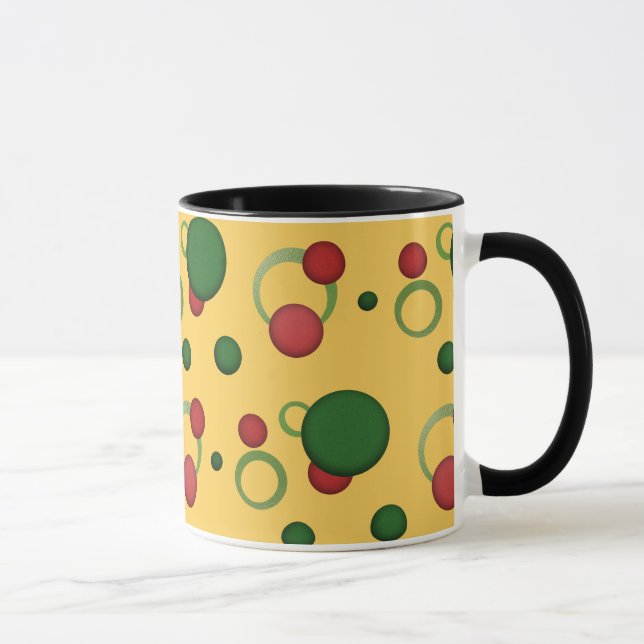 Caneca Pontos de padrão geométrico circulam em qualquer c (Direita)