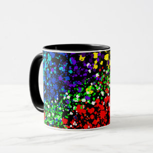 Caneca Pontos de pintura coloridos Legal modernos com exp