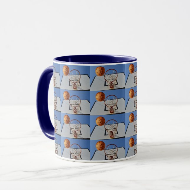 Caneca Pontos De Pontuação De Bola No Basquete, (Frente Esquerda)