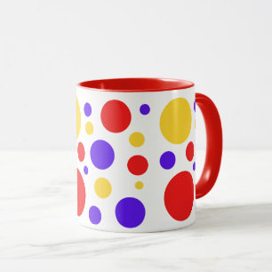 Caneca Pontos dos Círculos Amarelos Vermelhos