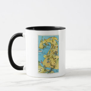 Caneca Pontos dos desenhos animados do interesse em Cape