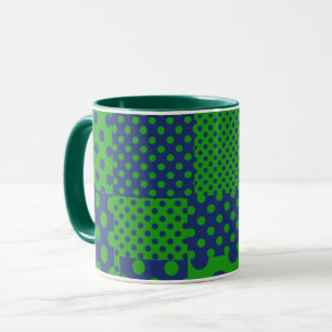 Caneca Pontos Polka Azul Verde Patchwork 
