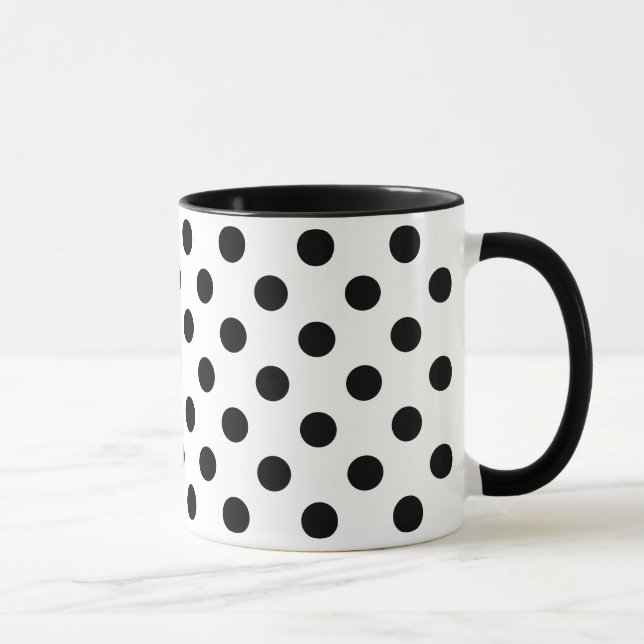 Caneca Pontos pretos em fundo branco (Direita)