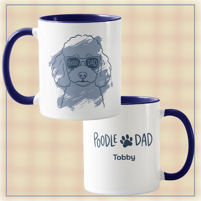 Caneca Poodle Dad – Nome Personalizado Presente Am (Criador carregado)