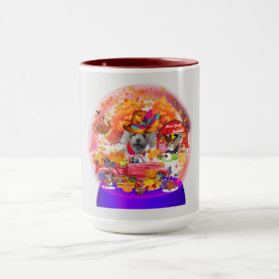 Caneca Poodle Harvest Feira de Ação de Graças Coffee Mug