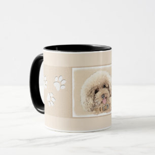 Caneca Poodle Miniature Toy Apricot Cream Brown Dog Art