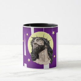 Caneca Pop Art Jesus Christ Purple Faith Mug - Taza Crist