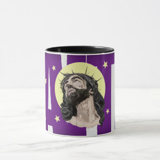 Caneca Pop Art Jesus Christ Purple Faith Mug - Taza Crist