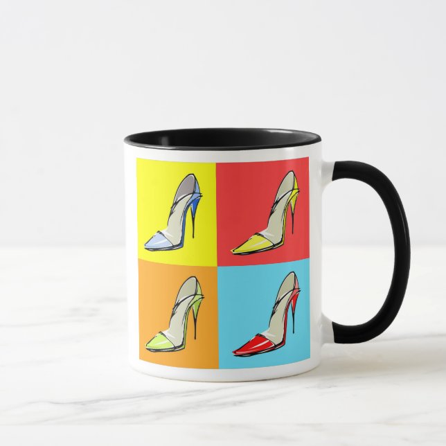 Caneca Pop Art Stilettos Café Mug, Tema da Moda (Direita)