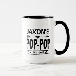 Caneca Pop Pop com o Nome e Ano de Nascimento do N