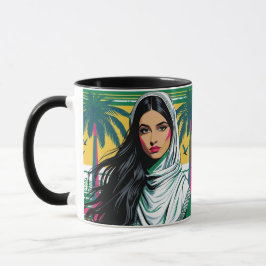 Caneca "Pop Saudita Queen - Arte de Patrimônio Negrito pa