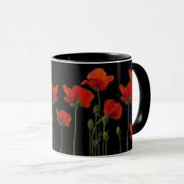 Caneca Poppies de Preto