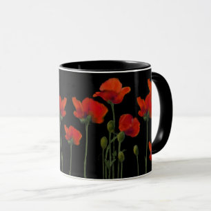 Caneca Poppies de Preto