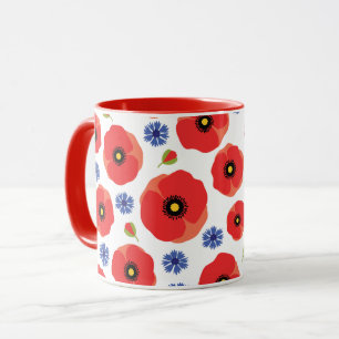 Caneca Poppys E Cornflower Patterno