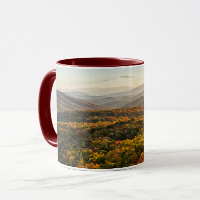 Caneca Pôr do Sol de Outono | Carolina do Norte (Frente Esquerda)