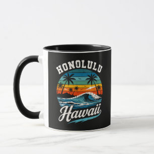 Caneca Pôr do sol de surf em Honolulu Havaí