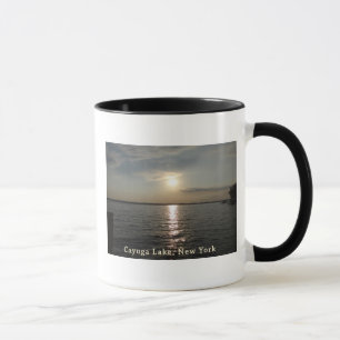 Caneca Por do sol do lago Cayuga
