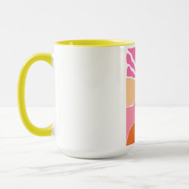 Caneca Pôr do sol laranja e rosa pálido Boho  (Esquerda)