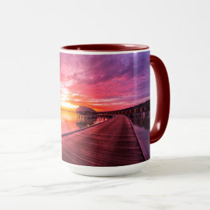Caneca Por do sol no recurso das casas de campo da água