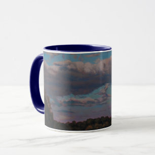 Caneca Pôr do Sol Quente Sobre a River Road