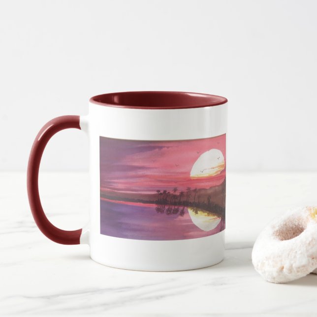 Caneca Pôr do Sol Refletido (Com Donut)