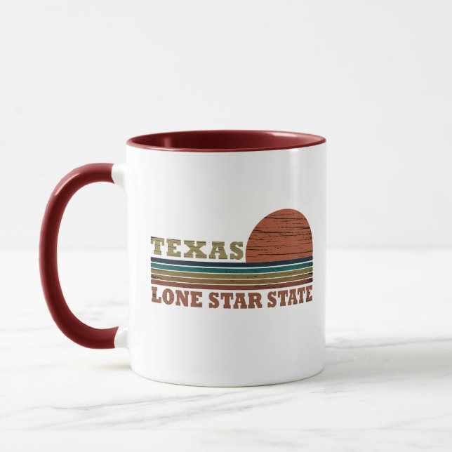 Caneca Pôr do sol retrô Texas (Esquerda)