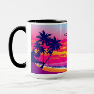 Caneca Pôr do Sol Tropical da Hora Dourada Personalizado