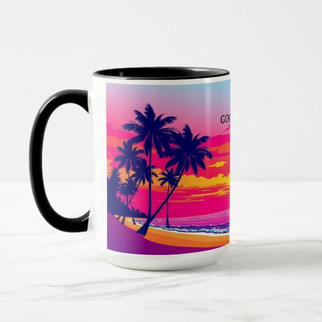 Caneca Pôr do Sol Tropical da Hora Dourada Personalizado (Esquerda)