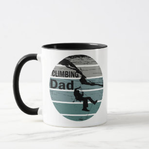 Caneca Pôr do sol vintage Pai escalador 