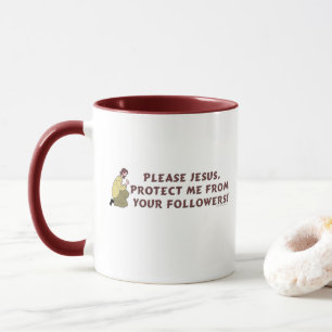 Caneca Por favor humor do cristão de Jesus