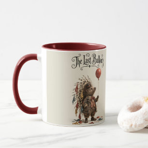 Caneca Porco-espinho com um Balão Vermelho