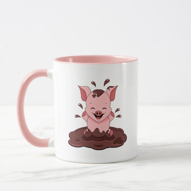 Caneca Porco Fofo Brincando Na Lama (Esquerda)