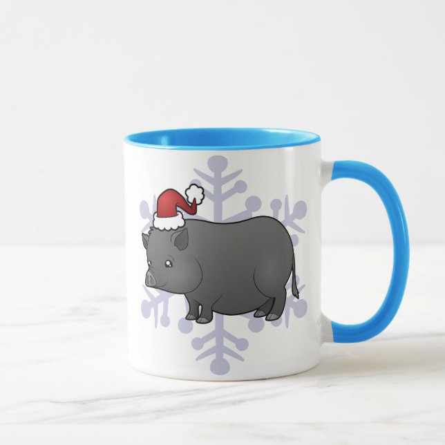 Caneca Porco Miniatura de Natal (Direita)