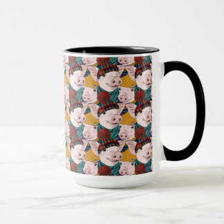 Caneca Porcos com teste padrão dos chapéus