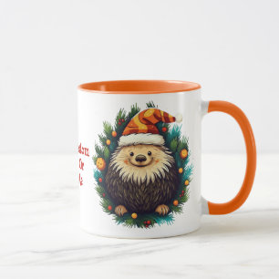 Caneca Porcupine Cachorro Xmas Papais noeis Leves Porcupi