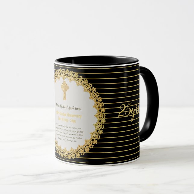 Caneca Portaria do Aniversário MUG - QUALQUER CLERGY ou Y (Frente Esquerda)