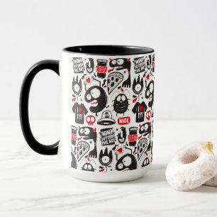 Caneca Portas de Monstro Vermelho e Preto