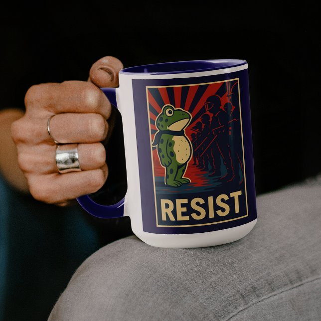 Caneca Portland Frog Protest (Criador carregado)