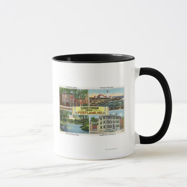 Caneca Portland, MaineSaudações de com Scenic (Direita)