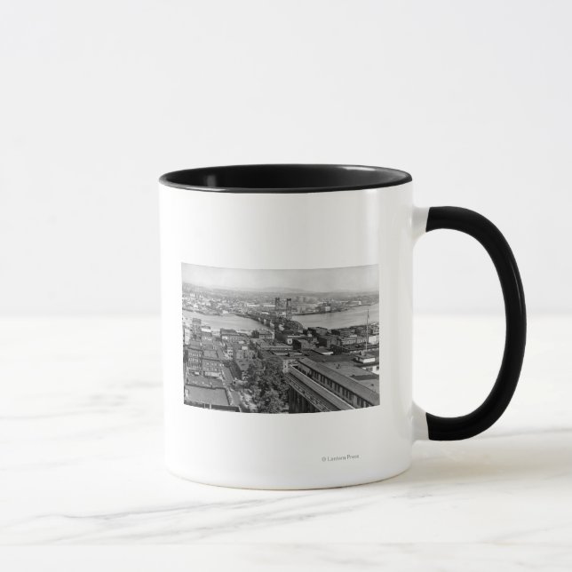 Caneca Portland, OR View of City and Hawthorne Bridge (Direita)