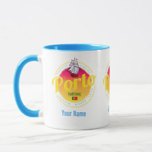 Caneca Porto em Portugal Navio Retro Sunset Vintage