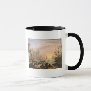 Caneca Porto marítimo no por do sol, 1639