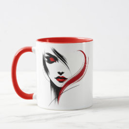 Caneca Portrait du visage d'une femme en paix.