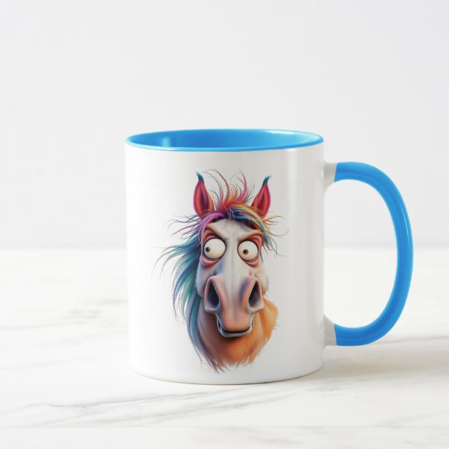 Caneca Portrait d'un cheval fou. (Direita)