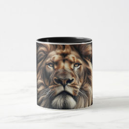 Caneca Portrait d'un lion roi de la savane.