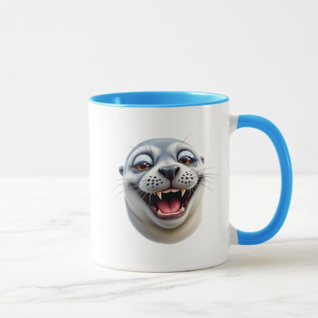 Caneca Portrait d'un phoque cartoon. (Direita)