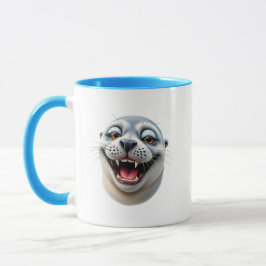 Caneca Portrait d'un phoque cartoon.