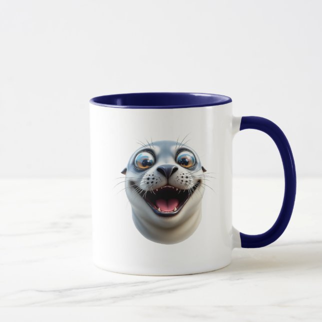 Caneca Portrait d'un phoque super sympa. (Direita)